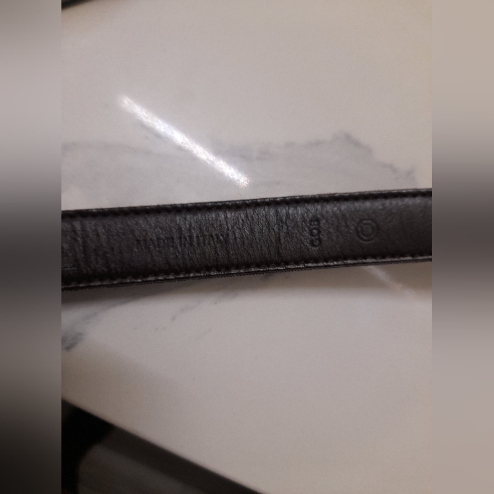 Coach Skinny Leather Canvas Signature C Belt - Picture 5 of 16